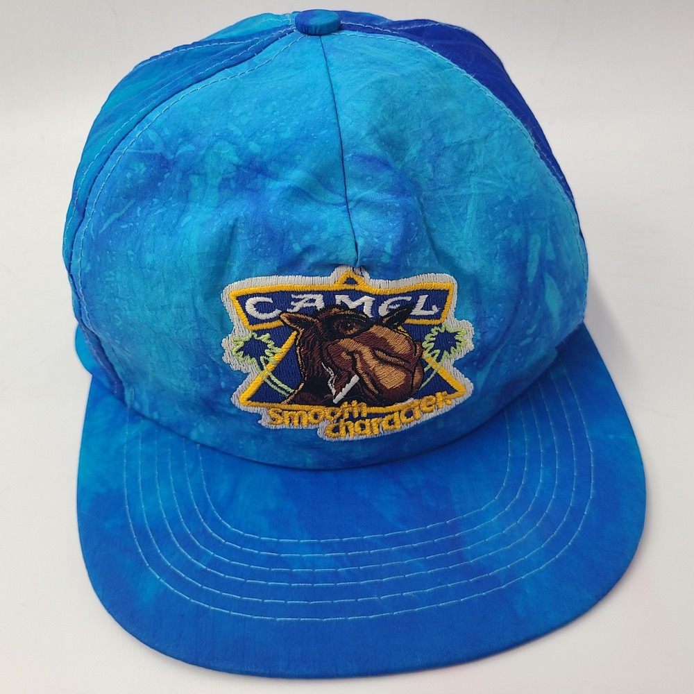 Vtg Camel Hat Snapback (Fits Small) Blue Cigarettes Tie Dye Joe Smooth Character